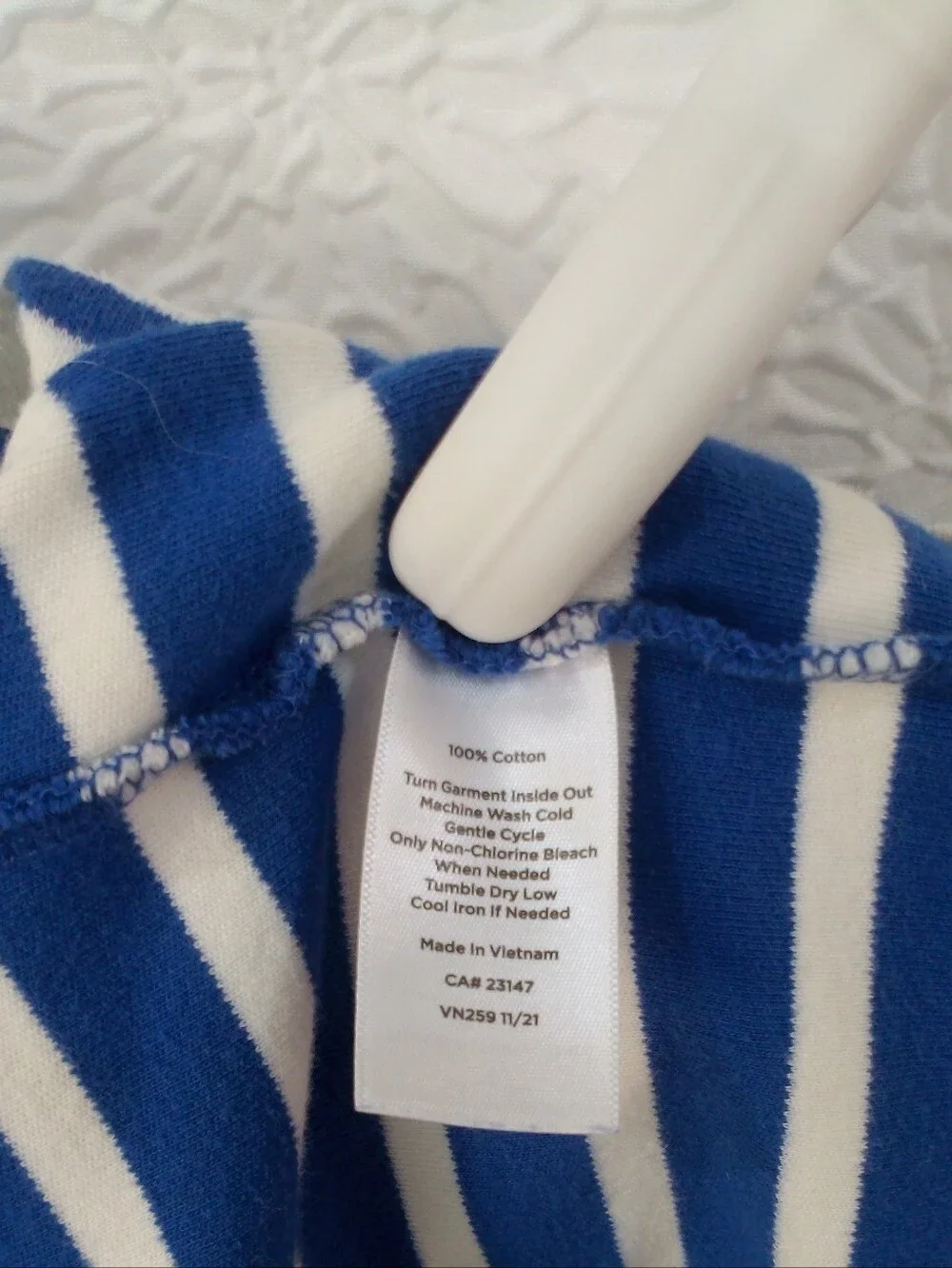 Talbots Blue and White Striped Boatneck Top - Picture 6 of 7